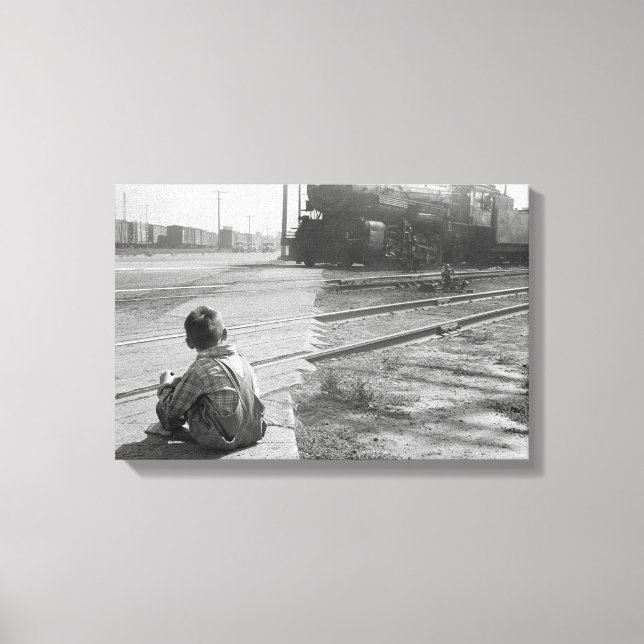 Lienzo Niño observando trenes, 1939 (Anverso)