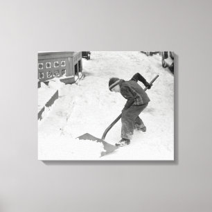 Lienzo Niño paleando nieve, 1940