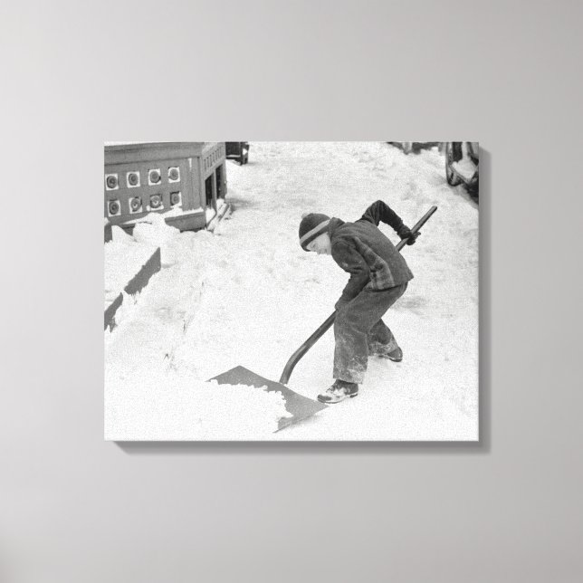 Lienzo Niño paleando nieve, 1940 (Anverso)