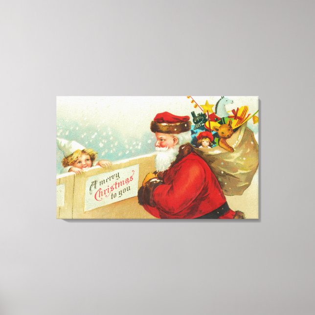 Lienzo Niño pequeño mirando por la cerca (Anverso)