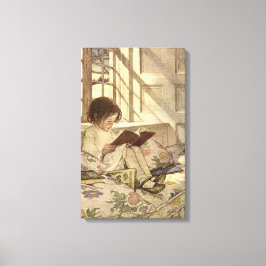 Lienzo Niño ventilado leyendo un libro, Jessie Willcox Sm