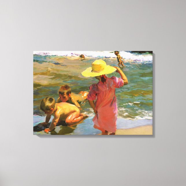 Lienzo Ninos A La Orilla Del Mar por Joaquin Sorolla (Anverso)