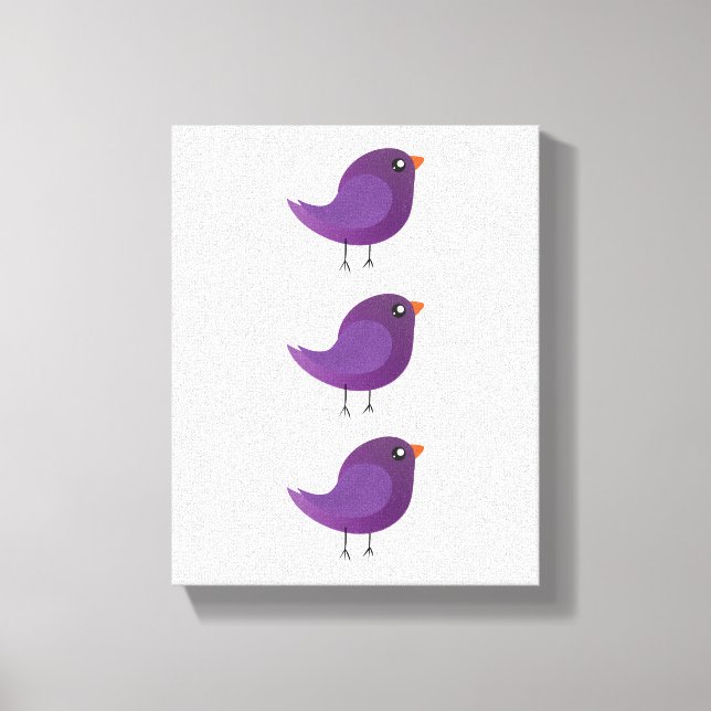 Lienzo Niños adorables pájaros (Anverso)
