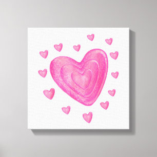 Lienzo Niños Chicas Día de San Valentín de la escuela de 