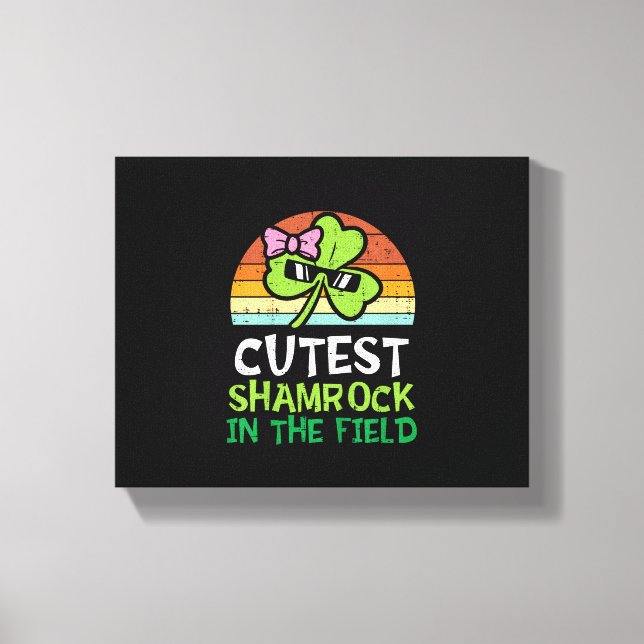 Lienzo Niños Chicas St Patricks Day Cutest Shamrock (Anverso)