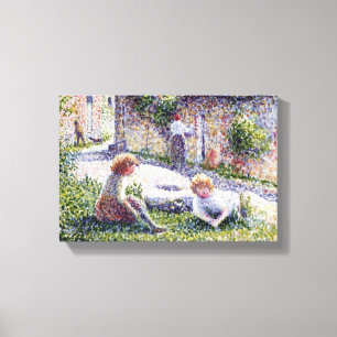 Lienzo Niños de Camille Pissarro en una granja