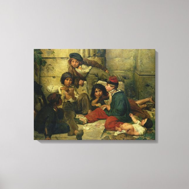 Lienzo Niños de las calles de París, 1852 (Anverso)