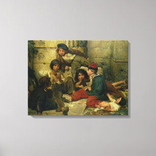 Lienzo Niños de las calles de París, 1852