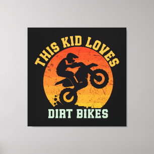 Lienzo Niños divertida moto de cross