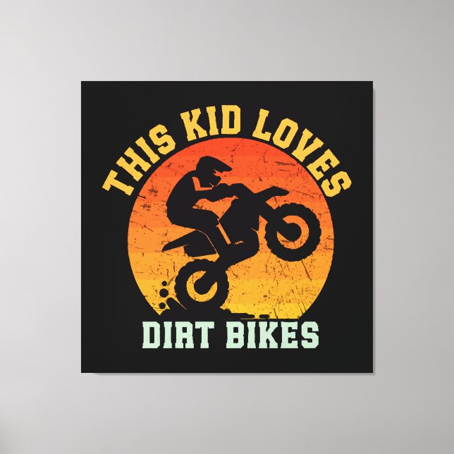 Lienzo Niños divertida moto de cross (Anverso)