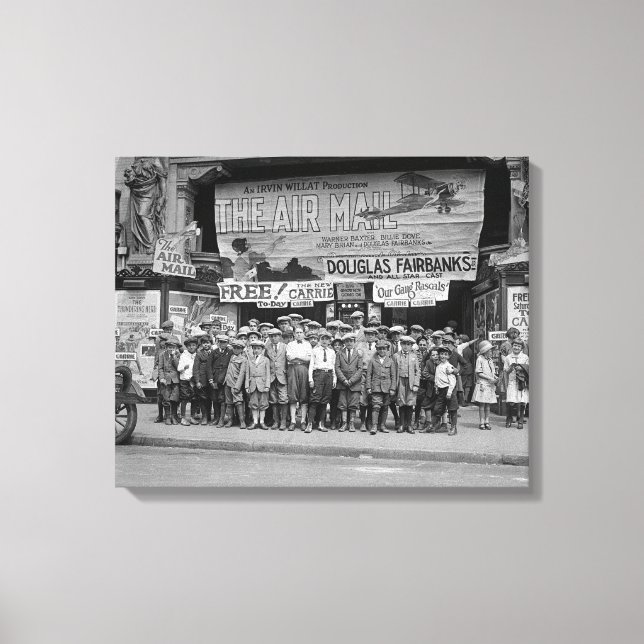 Lienzo Niños en el Cine, 1925 (Anverso)