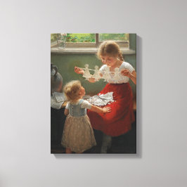 Lienzo Niños Haciendo Silhouettes (Niños Cuidados Jugando