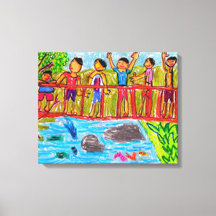 Lienzo niños jugando