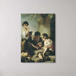 Lienzo Niños jugando a los dados, c.1670-75