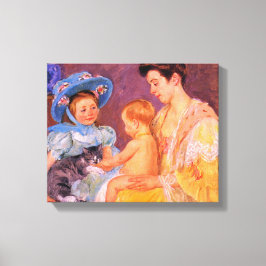 Lienzo Niños jugando con un gato (de Mary Cassatt)