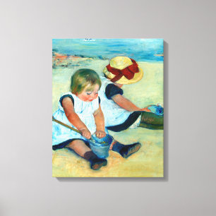 Lienzo Niños jugando en la playa por Mary Cassatt