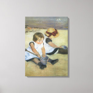 Lienzo Niños jugando en la playa por Mary Cassatt