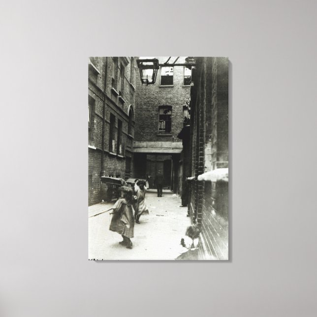 Lienzo Niños jugando en una barriada, 1899 (Anverso)