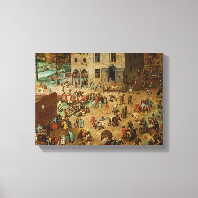 Lienzo Niños jugando juegos (Pieter Bruegel el mayor) (Anverso)