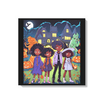 Niños Negros Tropiezan En Un Halloween De Ciudad E