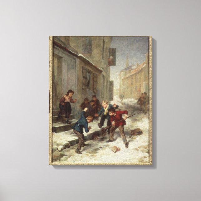 Lienzo Niños persiguiendo una rata (Anverso)