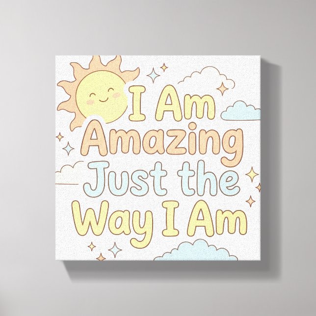 Lienzo Niños Positivos Afirmación Increíble Tal Como Soy (Anverso)