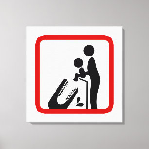 Lienzo No alimentes a la bebé en el Rótulo del zoológico 