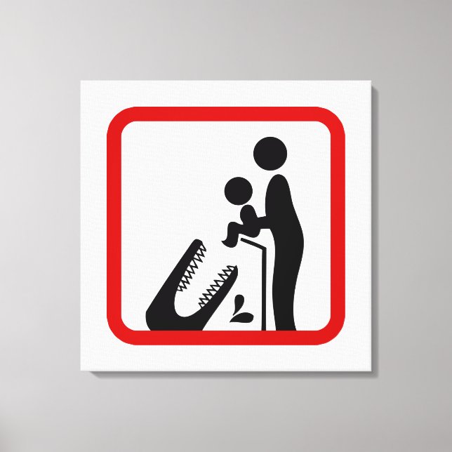 Lienzo No alimentes a la bebé en el Rótulo del zoológico  (Anverso)