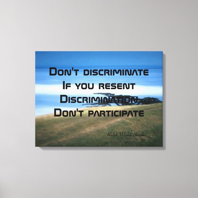 Lienzo No discriminar (Anverso)