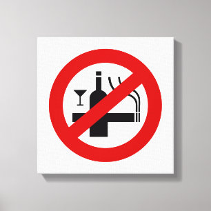 Lienzo NO fumar alcohol ⚠ Rótulo tailandés ⚠