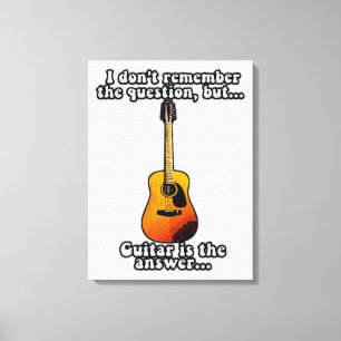 Lienzo No recuerdo la pregunta. Cita graciosa de guitarra