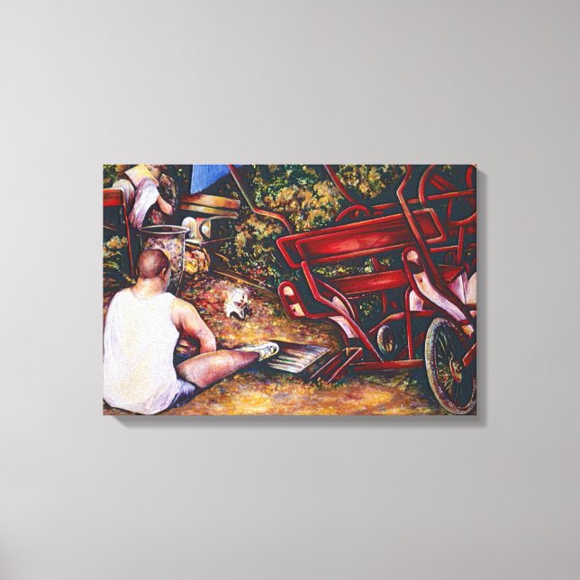 Lienzo No te olvides del ajo, Budapest (Anverso)