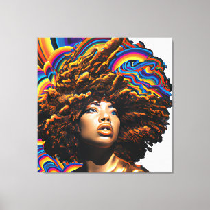 Lienzo No toques mi cabello negro Melanin afro reina coro