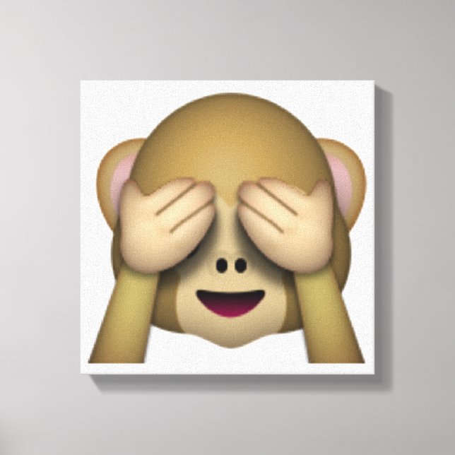 Lienzo No ver Mono Malvado - Emoji (Anverso)