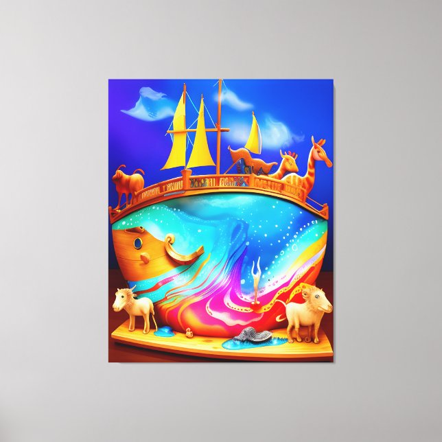 Lienzo Noah's Ark Cute Child (Anverso)