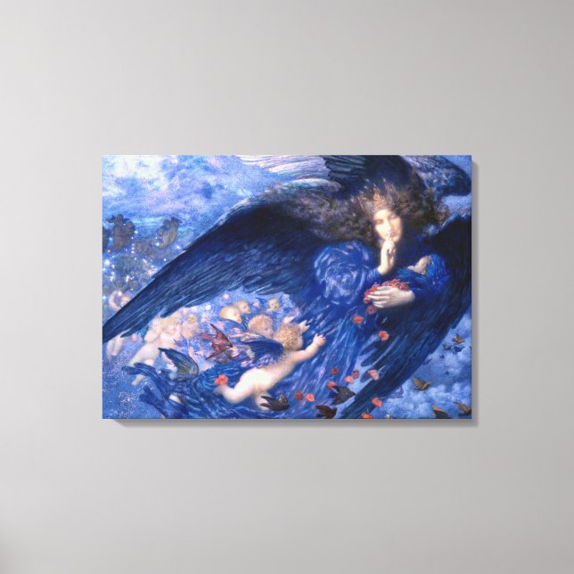 Lienzo Noche con su Bella Artes del tren de las estrellas (Anverso)