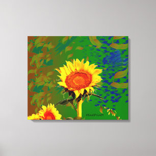 Lienzo Noche de girasol