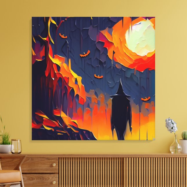 Lienzo Noche de Halloween Resumen Moderno (Insitu (Sala de estar))