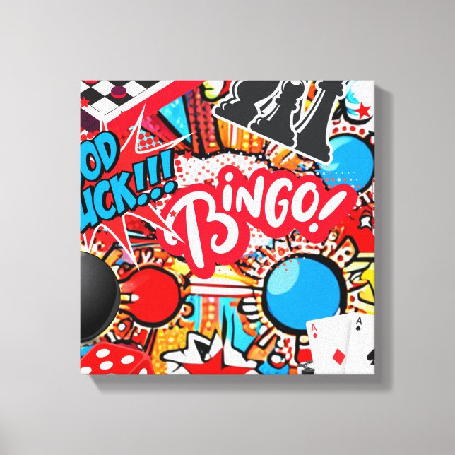 Lienzo Noche de juego (Anverso)