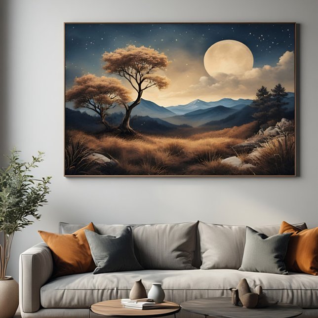 Lienzo Noche de luna llena dorada (Subido por el creador)