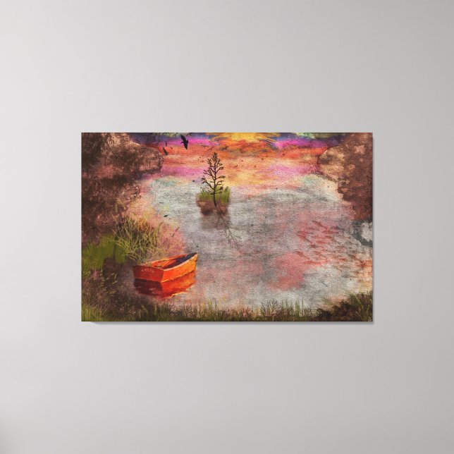 Lienzo Noche de verano tardía en la cala de Lambshire (Anverso)