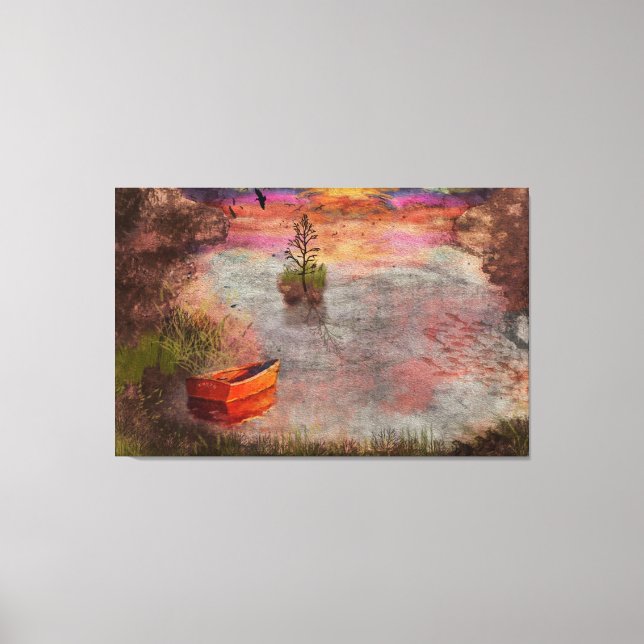 Lienzo Noche de verano tardía en la cala de Lambshire (Anverso)