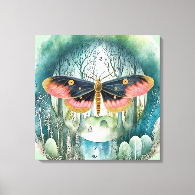 Lienzo Noche del bosque de Moho Rosado (Anverso)