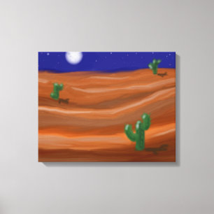 Lienzo Noche en un desierto