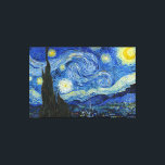 Lienzo Noche estrellada, 1889, por Vincent van Gogh<br><div class="desc">Noche estrellada,  1889,  por Vincent van Gogh. Se ve desde la ventana de la sala de asilo de Saint-Rémy-de-Provence,  orientada al este,  justo antes de la salida del sol,  con la adición de un pueblo imaginario.</div>