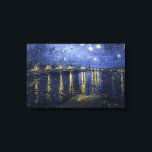 Lienzo Noche estrellada de van Gogh<br><div class="desc">Famosa pintura de Vincent van Gogh "Noche estrellada sobre el Ródano".</div>