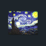 Lienzo Noche estrellada de Van Gogh, 1889<br><div class="desc">El cuadro, muy bien acogido como el magnum opus de Van Gogh, ofrece una vista nocturna al exterior de su ventana de la sala de sanatorio, aunque se pintó de memoria durante el día. Imagen de dominio público. Contacte con Patrones y pinturas y gráficos para solicitudes especiales. © Copyright 2020...</div>