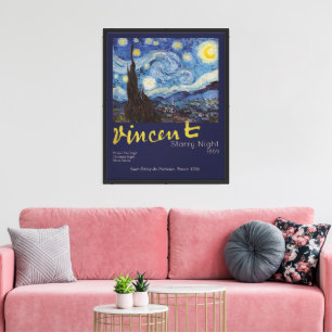 Lienzo Noche estrellada de Van Gogh Obra maestra vintage