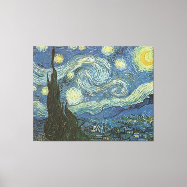 Lienzo Noche estrellada de Vincent Van Gogh (Anverso)