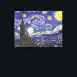 Lienzo Noche estrellada de Vincent van Gogh<br><div class="desc">Noche estrellada de Vincent van Gogh es una pintura de paisaje paisajístico vintage de arte fino post impresionista que presenta una vista de Saint Remy, Francia del asilo de van Gogh. El cielo nocturno está agitado con nubes con una luna creciente brillante y estrellas brillantes sobre el pintoresco pueblo. La...</div>